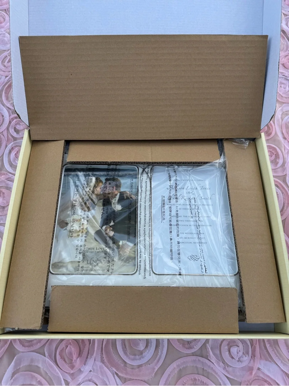 Lenox True Love, 2-5x7 Porcelain Photo Frame with Heart Motif